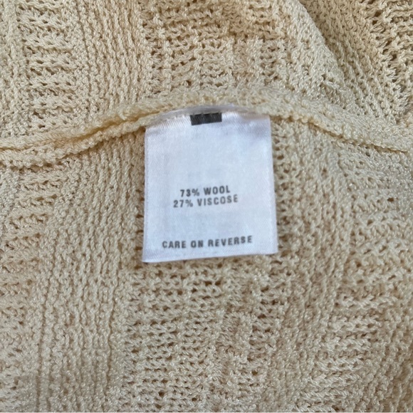 ST. JOHN SPORT Ivory Cream Textured Knit Stripe Wool Blend Tunic Top Size XL - Picture 9 of 11